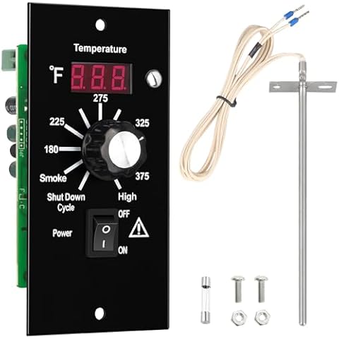 Control Panel Replacement for Traeger BAC236 Controller Digital Elite Thermostat BAC365 Wood Pellet Smoker with 7" RTD Temperature Probe Sensor BAC194 Grill Accessories Cover