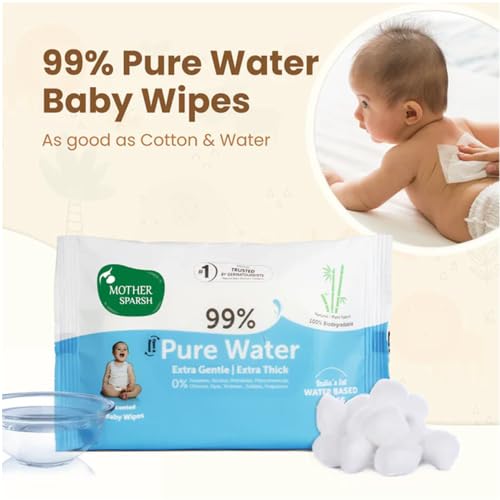 Image of Mother Sparsh Gift Set For Babies | Combo Pack of 5 Baby Skin Care Essentials | Includes Baby Wipes, Baby Lotion, Baby Wash, Baby Bathing Bar & Baby Massage Oil