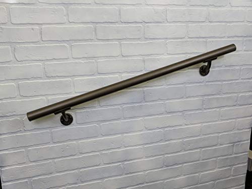 Aluminum Handrail Direct OHR 5' Handrail Section with Mounts - Bronze Sand - Stair Hand Rail - USA Made Railing- Easy to Install Handrails for Outdoor & Indoor Stairs, Porch & Deck Stair Hand Rail - Thumbnail 2
