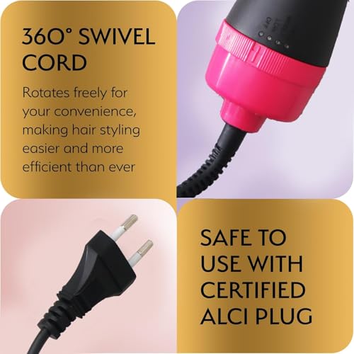 Image of Hot Air Brush For Hair || Hair Dryer for Woman, Hair Straightener, Volumizer, Blow Dryer, Styling Professional 4 In 1 Blow Drying Hair Styler for All Hairstyle