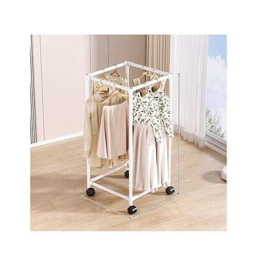 Hexagonal Rotating Clothes Rack - Movable Plastic Drying Rack for