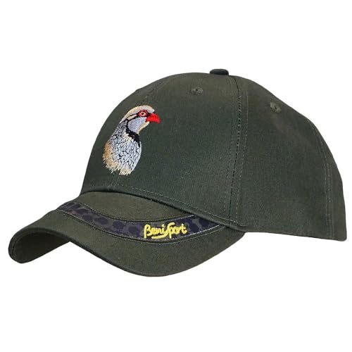 BENISPORT Gorra de 6 panales Perdiz - Bordado de Perdiz - Gorra Regulable - Tejido 100% algodón (Rip Stop Anti-desgarros)