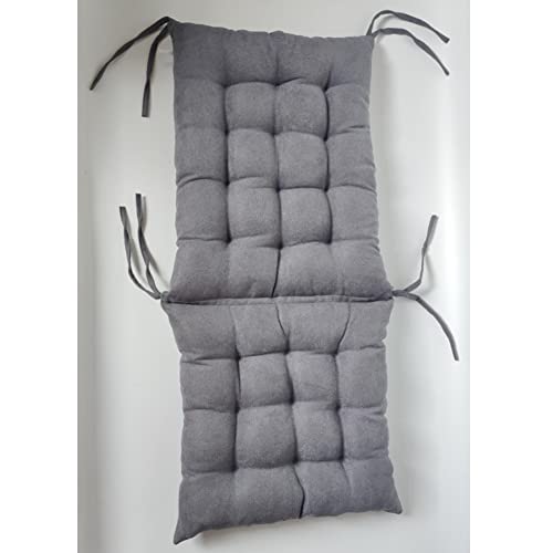 Maskmellow High Back Rocking Chair Cushion With Ties Non-Slip Chair Pad Overstuffed Seat Back Cushion Pad Tufted Pillow For Outdoor Indoor Home 37In (Wine Red) #TOP7