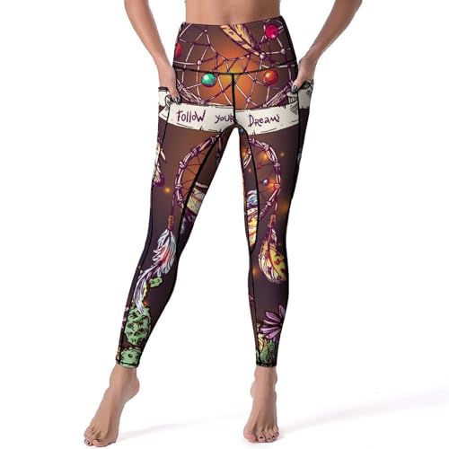 Legging femmes Attrape-Rêves taille haute taille S pour yoga et sport