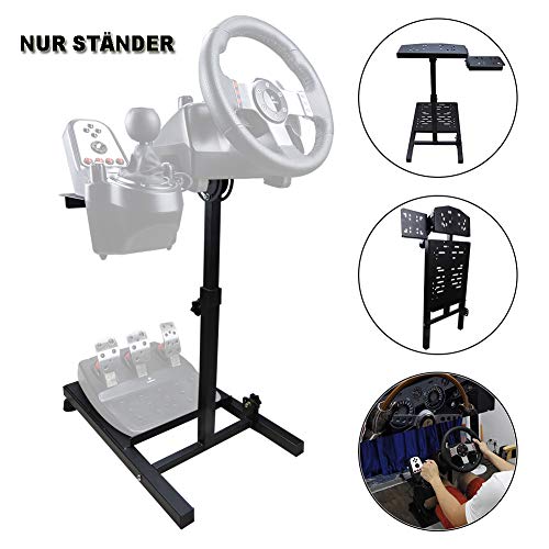 Preisvergleich Produktbild Eilsorrn Lenkradständer Rennlenkradständer Faltbarer Racing Steering Wheel Stand für Logitech G25 / G27 / G29 / G920 PS3 / PS4 / PS5 Xbox 360 / Xbox One Thrustmaster[Rad und Pedale NICHT enthalten]