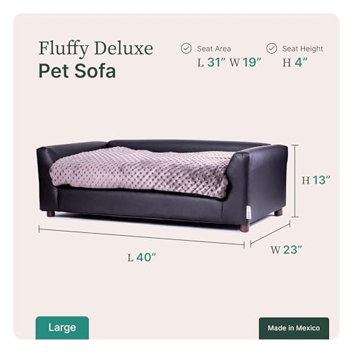 Keet Fluffy Deluxe Pet Bed, Charcoal, Large (40x23x13) by Keet - Image 5