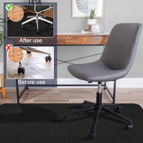 Image of Office Chair Mat for Hardwood Floor - Anti-Slip Floor Protector, Desk Chair Mat, Low-Pile Rug, Gaming Rolling Chair Mat,Multi-Purpose Floor Protector for Office Chair (Black, 36X48 in)