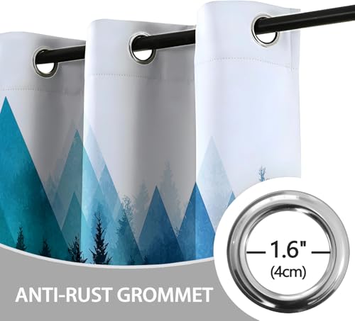 Rideaux isolant thermique et phonique bleu à œillets occultants - 6