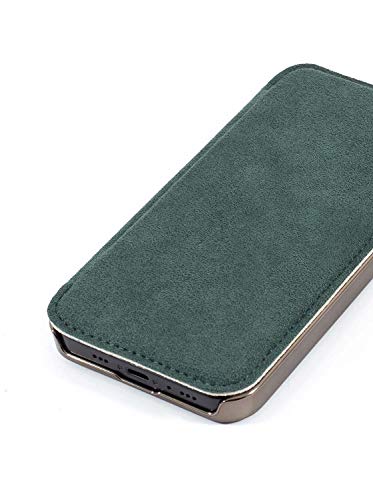 Greenwich Blake Alcantara Case For Iphone 12 / Iphone 12 Pro (2020) 6.1 Inch Compatible With Magsafe Wireless Charging - Sage (Green) #TOP6