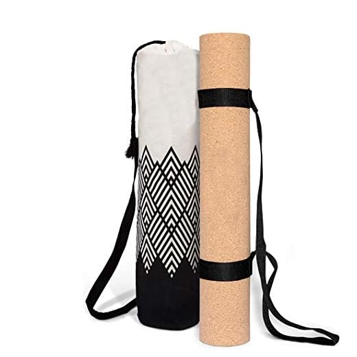 ASDASD Tappetino Yoga Sughero - Antiscivolo - Spessore 3mm - Vegan sostenibile e riciclabile - Tappetino Yoga in Sughero e Gomma con Borsa Yoga in Lino