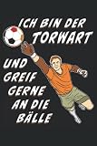 ICH BIN DER TORWART UND GREIF GERNE AN DIE BÄLLE: Liniert, kariert und punktiertes Notizbuch-Tagebuch bzw. Übungsbuch mit 120 Seiten