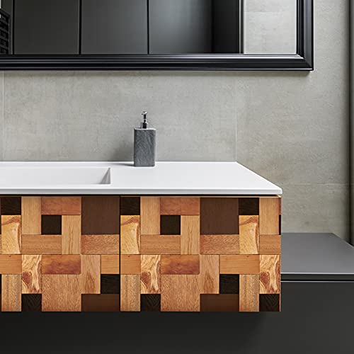 Kasaro Wood Peel And Stick Backsplash Self Adhesive Wood Tile Bathroom Decal Tile (10, Square) #TOP5