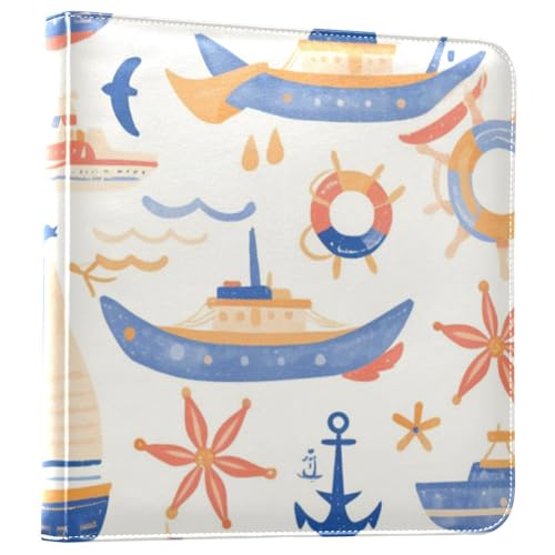 Foiosoh Álbum de fotos con diseño de barco de mar azul profundo para fotos, páginas autoadhesivas, álbumes de fotos universitarios, 4 x 6 pulgadas