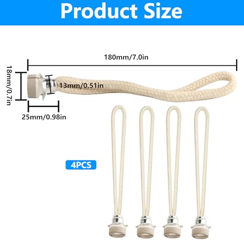 4 Stück Duftlampe Docht für Lampe Berger, Ersatz Docht für Berger Lampe Dochte, Öllampe Ersatzdocht Ersatz Luft Kontrolle Katalytischer Brenner Lampe Dochte für Aromatherapie Heim Dekoration(18mm)