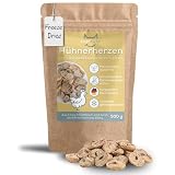 BARFAWAY gefriergetrocknete Hühnerherzen, gesunde Hundeleckerlies, getreidefrei, zuckerfrei, 100% natürlich ohne Zusätze, Deutsche Herstellung, 500 g