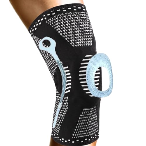 NEO X-PRO Rodillera con Anillo de Silicona y Estabilizadores Laterales – Soporte Avanzado y Sujeción Estable – Uso Diario, Trabajo, Caminatas, Postura – 4 Tallas S a XL – Knee Support (XL, Negra)