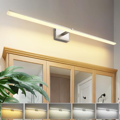ZUZITO 48 Inch Vanity Lights for Bathroom Over Mirror Brushed Nickel Over Cabinet Arm Extra Wide LED...