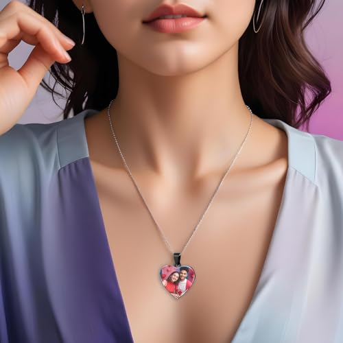 Picture Necklace Personalized Photo, Custom Necklace for Men Customized Engraved Necklace with Photo Text Memorial Gifts for Women Dad Mom2