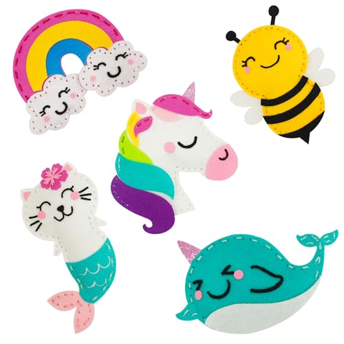 Image of Cymbana Kids Sewing Kit, DIY Felt Plush Animals Unicorn Sewing Kit for Kids