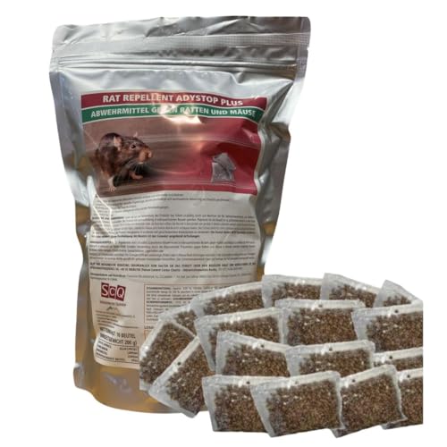 Ratten und Mäuseabwehr | Rattenschutz für Innen und Außen | Ratten & Nagetierabwehr | Natürlich, sicher und effektiv, Ohne Rodentizid giftfrei. Mittel gegen Ratten RAT REPELLENT ADYSTOP PLUS