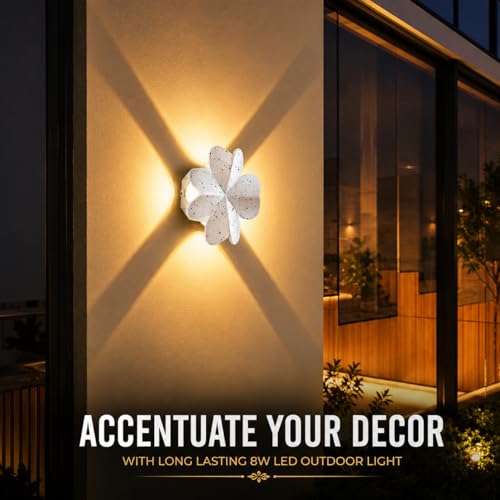 Image of Gesto 8W Waterproof Led Wall Light for Home Decoration - Up Down 4-Way LED Wall Lamp | IP65 Outdoor Fancy Wall Lights for Balcony,Gate,Elevation,Garden,Patio | Decorative Wall Mount Light -Pack of 2