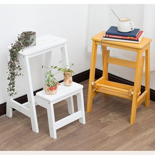 Tabouret-escabeau pliant en bois idéal pour optimiser l'espace en cuisine - 4