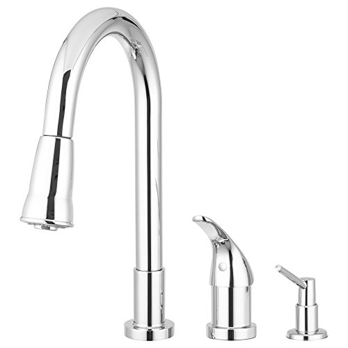 Pacific Bay Grandview Pull-Down Kitchen Faucet Sink with Soap Dispenser (Chrome)