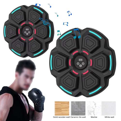 Cible de boxe musicale Bluetooth murale interactive noire avec LED RVB