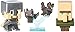 Minecraft Collectible Figures Bats, Steve with Iron Armor and Villager 3-Pack, Series 2
