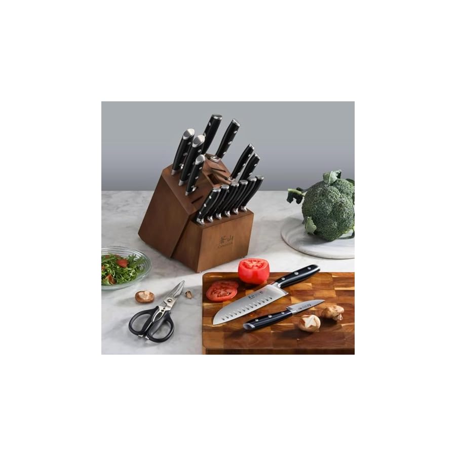 Cangshan-Alps-Series-German-Steel-Forged-17-Piece-Knife-Block-Set-Acacia-Black Cangshan Alps Series German Steel Forged 17-Piece Knife Block Set, Acacia (Black)
