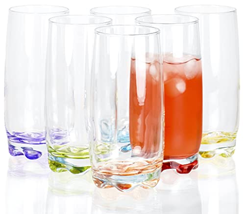 Vibrant Splash Water, Beverage Highball Glasses, 13.25 Ounce - Set Of 6 #TOP5