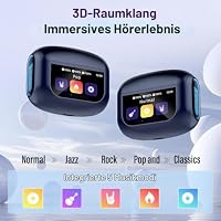 Touchscreen Bluetooth Kopfhörer, 2026 In Ear Kopfhörer Kabellos Bluetooth 5.4 mit ANC+ENC Noise Cancelling Mic, 48Std Spielzeit Tiefer Bass Earbud mit 5 EQ-Modi, IP7 Wasserdicht Ohrhörer USB-C Blau – Ansicht 7