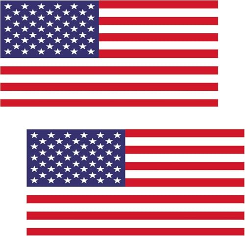 Image of Large American Flag Decal 2pcs USA Flag Decal Sticker Car Stickers for Cars /Trucks - Support US Military (16 X 9 Inch