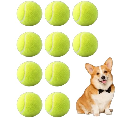 JISRKP Mini Tennis Balls 10 Pack 2 inch Dog Tennis Balls Easy Catching Pet Playing Ball for 2 inch Dog Ball Launcher