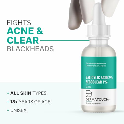 Image of DERMATOUCH Salicylic Acid 2% Seboclear w /w 1% Face Serum | For Acne & Blackheads | Specially for Acne-prone & Oily Skin | 30ml