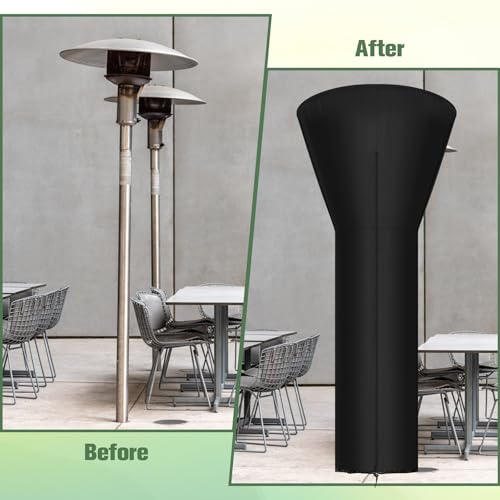 Outdoor Patio Heater Covers with Zipper and Storage Bag, UV-Proof/Waterproof Coating,Dust proof,Wind-Resistant,Sunlight-Resistant,Snow-Resistant Propane Heavy Duty Heater Cover (89\" Hx 33\" Dx 19\" B) - Thumbnail 5