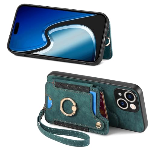 Étui portefeuille iPhone 15 Plus vert pour vos déplacements urbains - 2