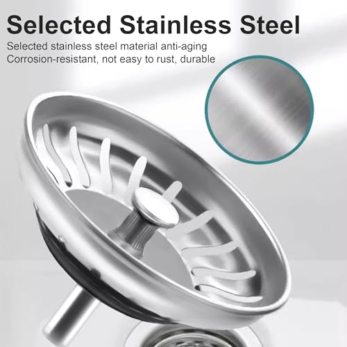 Foyscr Kitchen Sink Plug Strainer, Stainless Steel Kitchen Sink Strainer, ThickenSink Plug for Drain and Filter in Kitchen and Bathroom Sinks Hole 80mm - Image 4