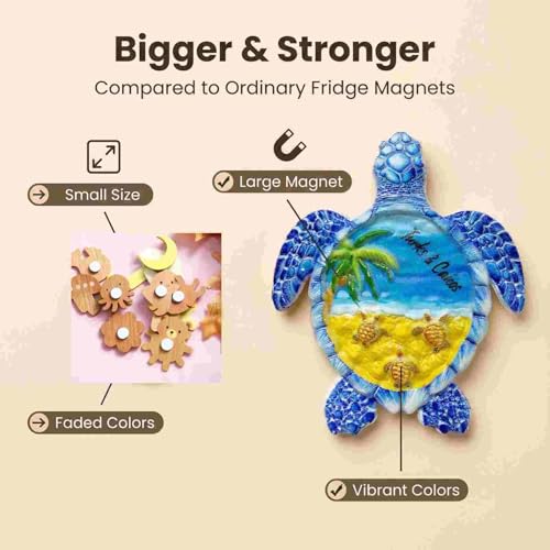 Imán decorativo de tortuga marina 3D para refrigerador miniatura 3