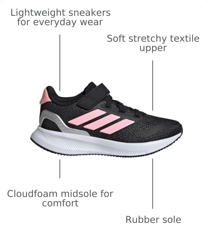 Image of adidas Kids' Marvel Run Falcon 5 Elastic Lace & Strap Shoe