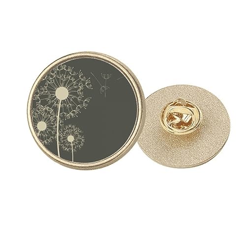 Broche ronde en métal doré pissenlit M bijou de vêtement pour veste et manteau