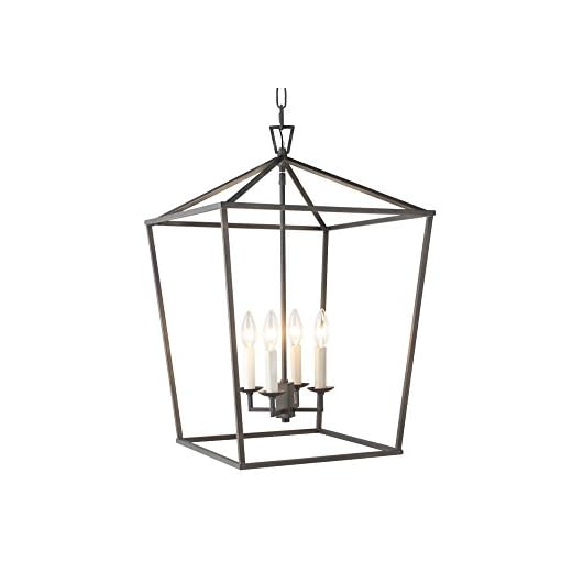 Darlana Openwork Lantern Pendant Stairway Entry Kitchen Hall Foyer Fixture Chandelier (Aged Iron)