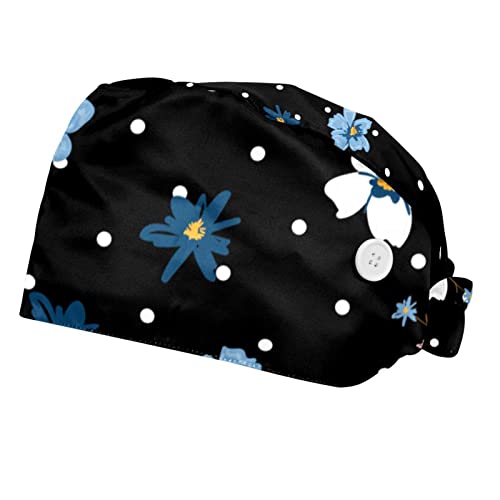 Casquette pour hommes femmes avec motif de fleurs : chapeaux de travail et couvre-chef 2pcs