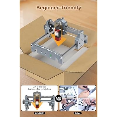 ACMER S1 Laser Engraver for Beginner Mini Laser Engraving Machine for Wood, Leather, Plastic, Laser Class4 (Silver, 2500mW)