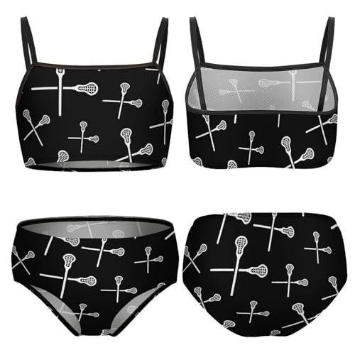 Lacrosse Sticks Crossed Girls Two Piece Bikini Swimsuits Cute Beach Sport Swimwear Bathing Suit3