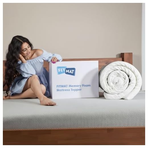 FITMAT Back Pain Relief Memory Foam King Size Mattress Topper with Cover (White, 72 x 72 x 2 Inches)