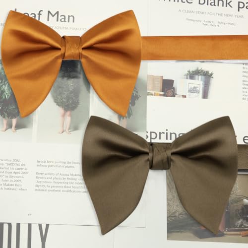 Image of Alizeal Velvet Pre-tied Adjustable Bow Tie for Men Oversize Formal Solid Tuxedo Bowtie
