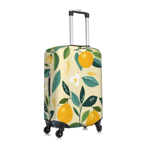 Lemon Fruit Leaves Luggage Cover Elastic Suitcase Protector Ftis 25-28 Inch Suitcase Cover for Luggage3