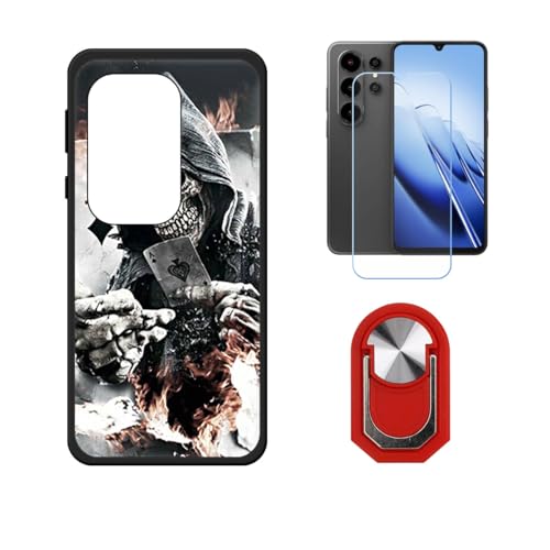 BMPNLSZ �K�pBlackview Wave 10�p+HD�����K���X�ɓK�����ėpTPU�P�[�X�A�V���J�Q���P�[�X�o���p�[�ی�o�b�N�P�[�X-�ɓK����9�d�x�X�N���C�u�h�~�X�N���[���v���e�N�^(6,88") + ���O���\�Ŕėp�I��360�x��]�\�ȃX�e���g