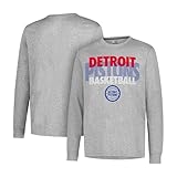 Ultra Game NBA Official Men’s Super Soft Supreme Long Sleeve T-Shirt - Unisex, Detroit Pistons, Heather Gray, Large